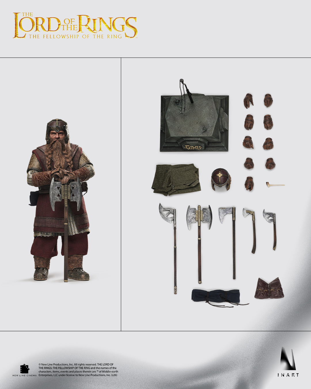 Pre-Order INART The Lord of the Rings: The Fellowship of the Ring – Gimli 1/6 scale Collectible Figure