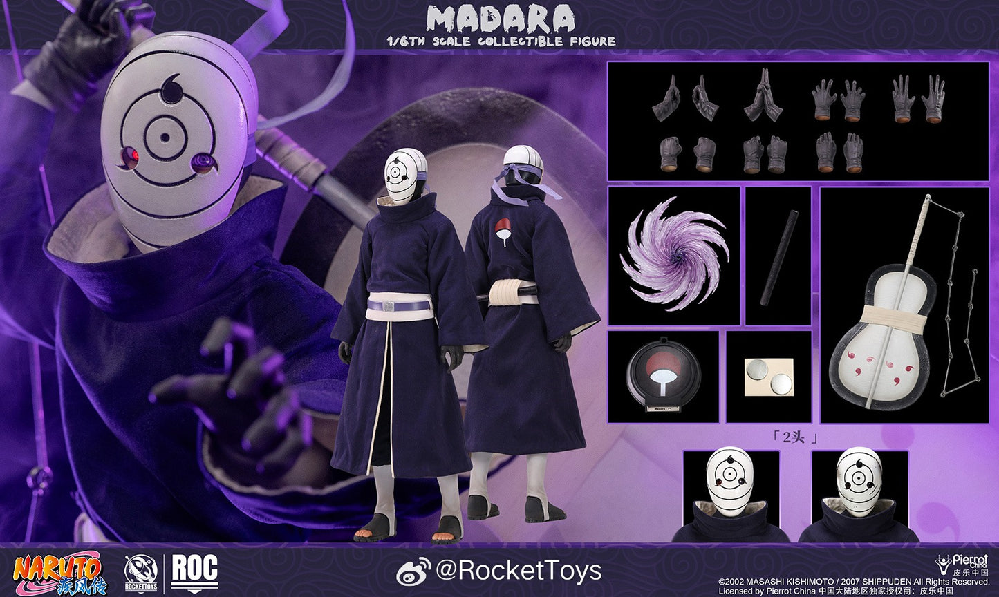 Pre-Order Rocket Toys ROC-021 - 1/6 scale NARUTO Madara Uchiha Collectible Figure (White Mask Version)