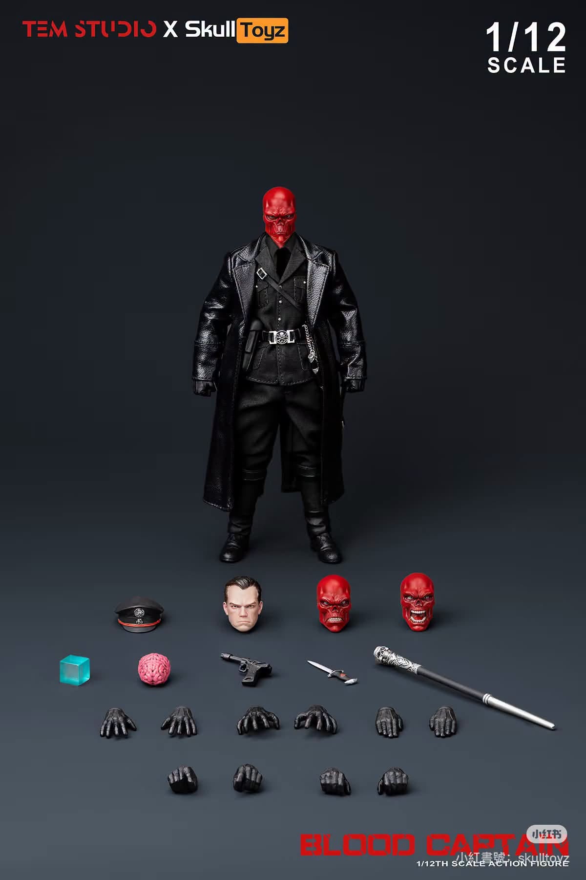 Pre-Order TEM Studio x Skull Toyz TEMS007B - 1/12 Scale Blood Captain Action Figure (Black Clothing Version)
