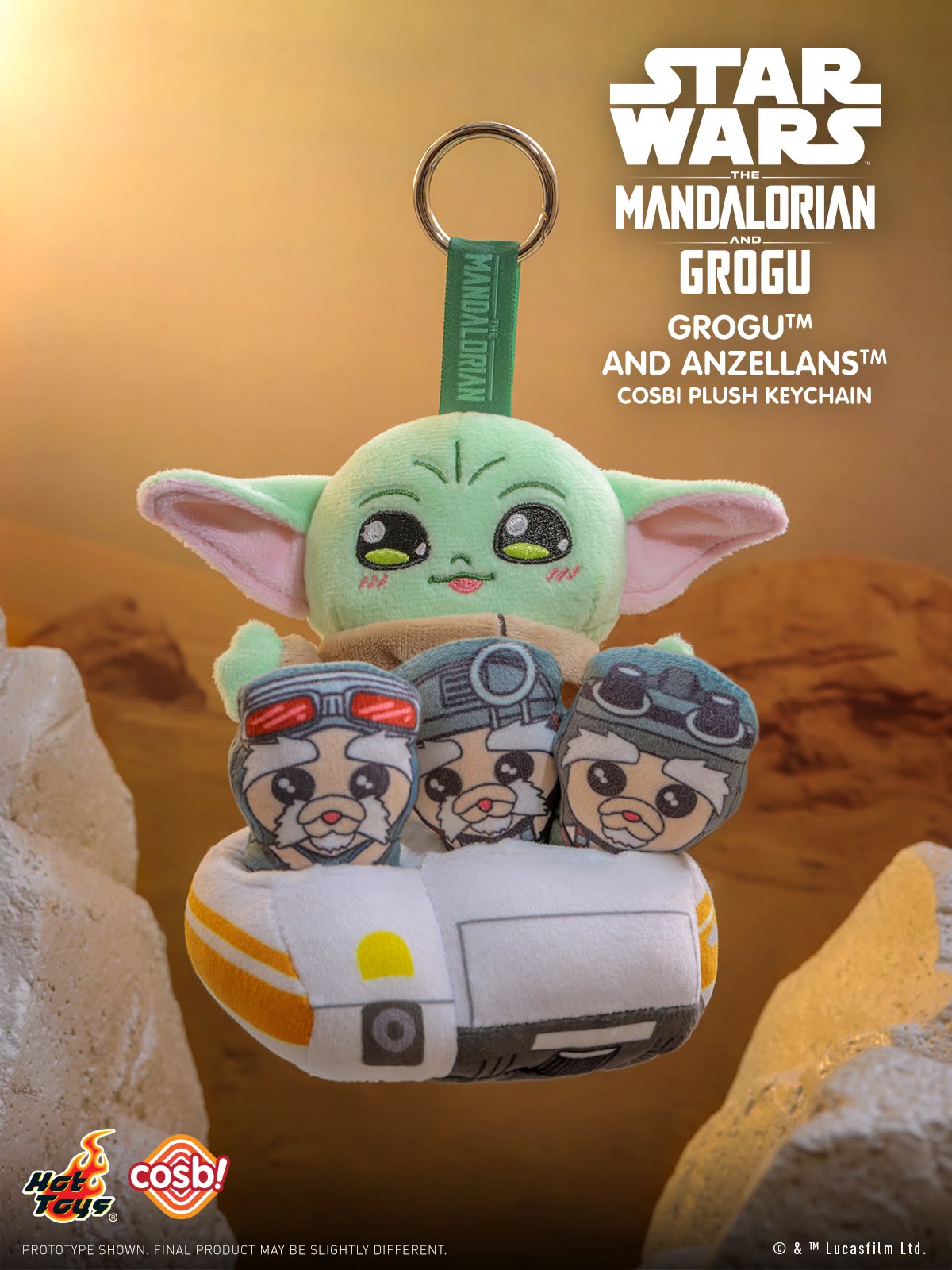 Hot Toys PPLU130N The Mandalorian and Grogu - The Mandalorian and Grogu - Grogu and Anzellans Cosbi Plush Keychain