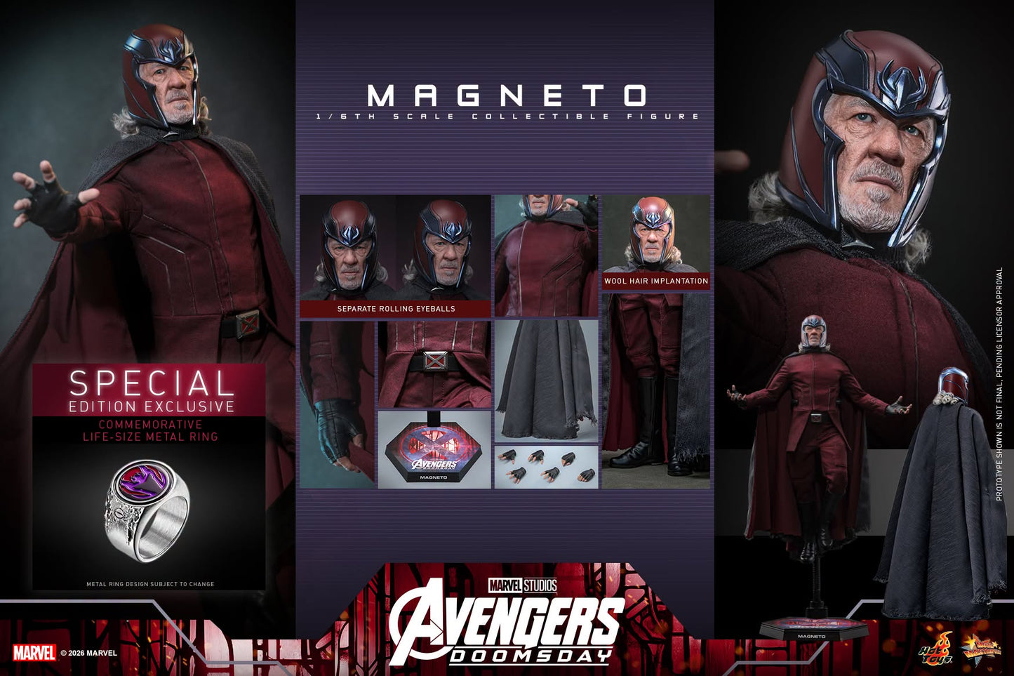 Pre-Order Hot Toys Avengers: Doomsday - 1/6th scale Magneto Collectible Figure (Special Edition)