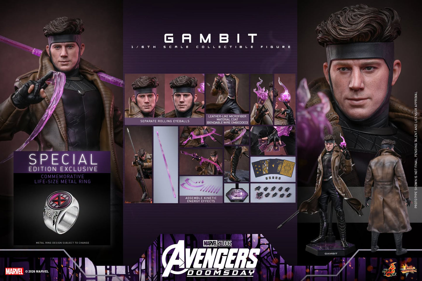 Pre-Order Hot Toys Avengers: Doomsday - 1/6th scale Gambit Collectible Figure (Special Edition)