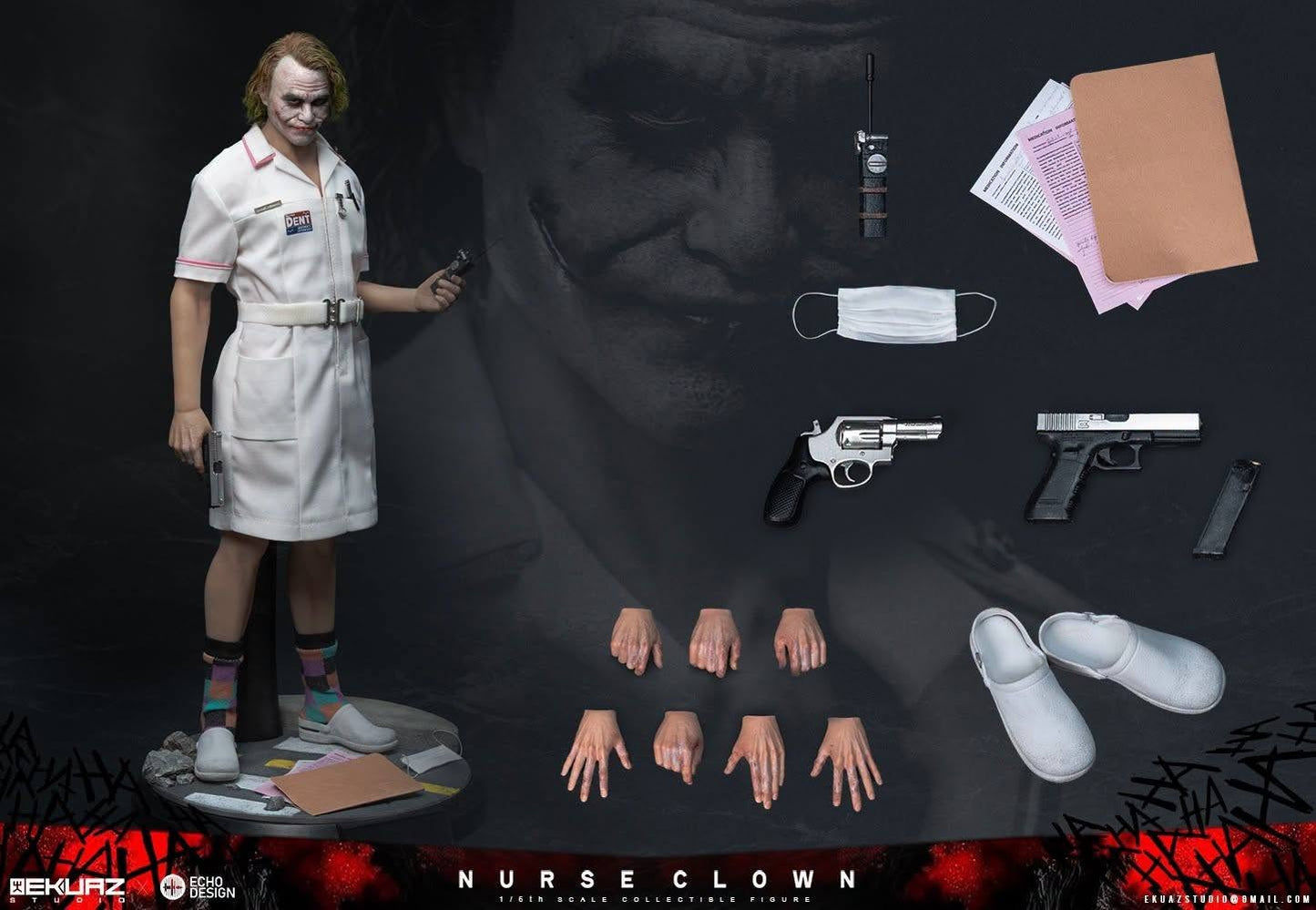Pre-Order EKUAZ STUDIO x ECHO DESIGN EKS014 - Nurse Clown(Joker) 1/6 Scale Figure