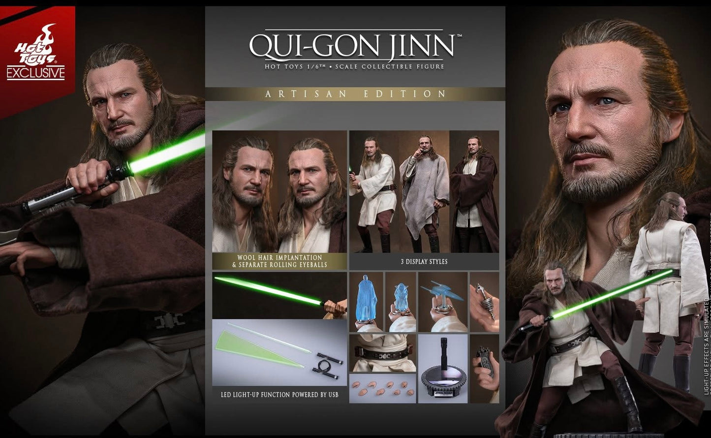 Pre-Order Hot Toys MMS881AE Star Wars: The Phantom Menace - 1/6th scale Qui-Gon Jinn Collectible Figure (Artisan Edition) (Hot Toys Exclusive)