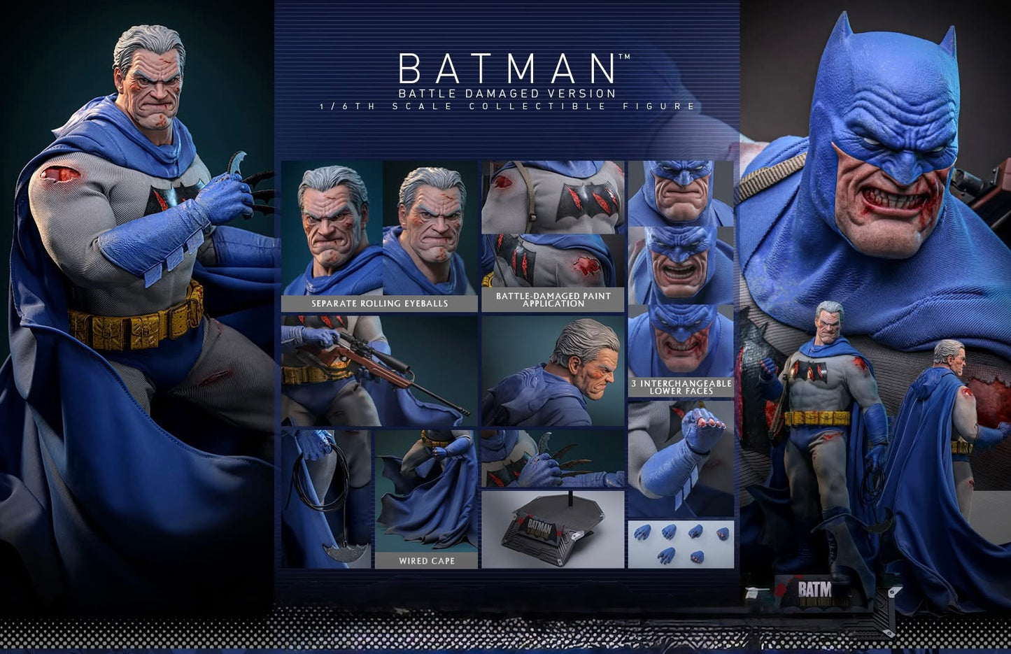 Pre-Order Hot Toys CMS031 Batman: The Dark Knight Returns - 1/6th scale Batman (Battle Damaged Version) Collectible Figure