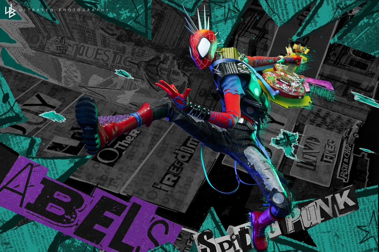 Hot Toys MMS726B Spider-Man: Across the Spider-Verse - 1/6th scale Spider Punk Collectible Figure (Special Edition)