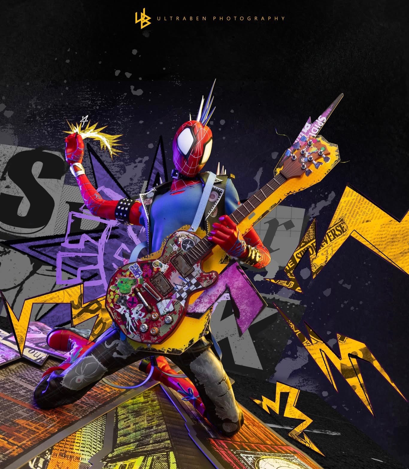 Hot Toys MMS726B Spider-Man: Across the Spider-Verse - 1/6th scale Spider Punk Collectible Figure (Special Edition)