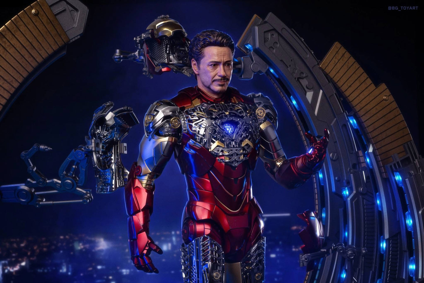 Hot Toys MMS688D53 The Avengers - Iron Man Mark VI (2.0) With Suit Up Gantry 1:6 Scale Collectible Set
