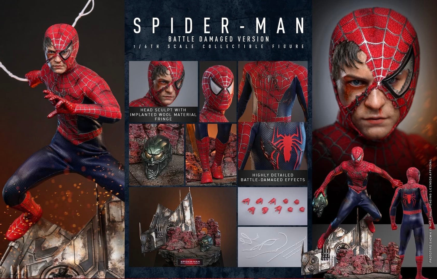 Pre-Order Hot Toys MMS859 Spider-Man - 1/6th scale Spider-Man (Battle Damaged Version) Collectible Figure