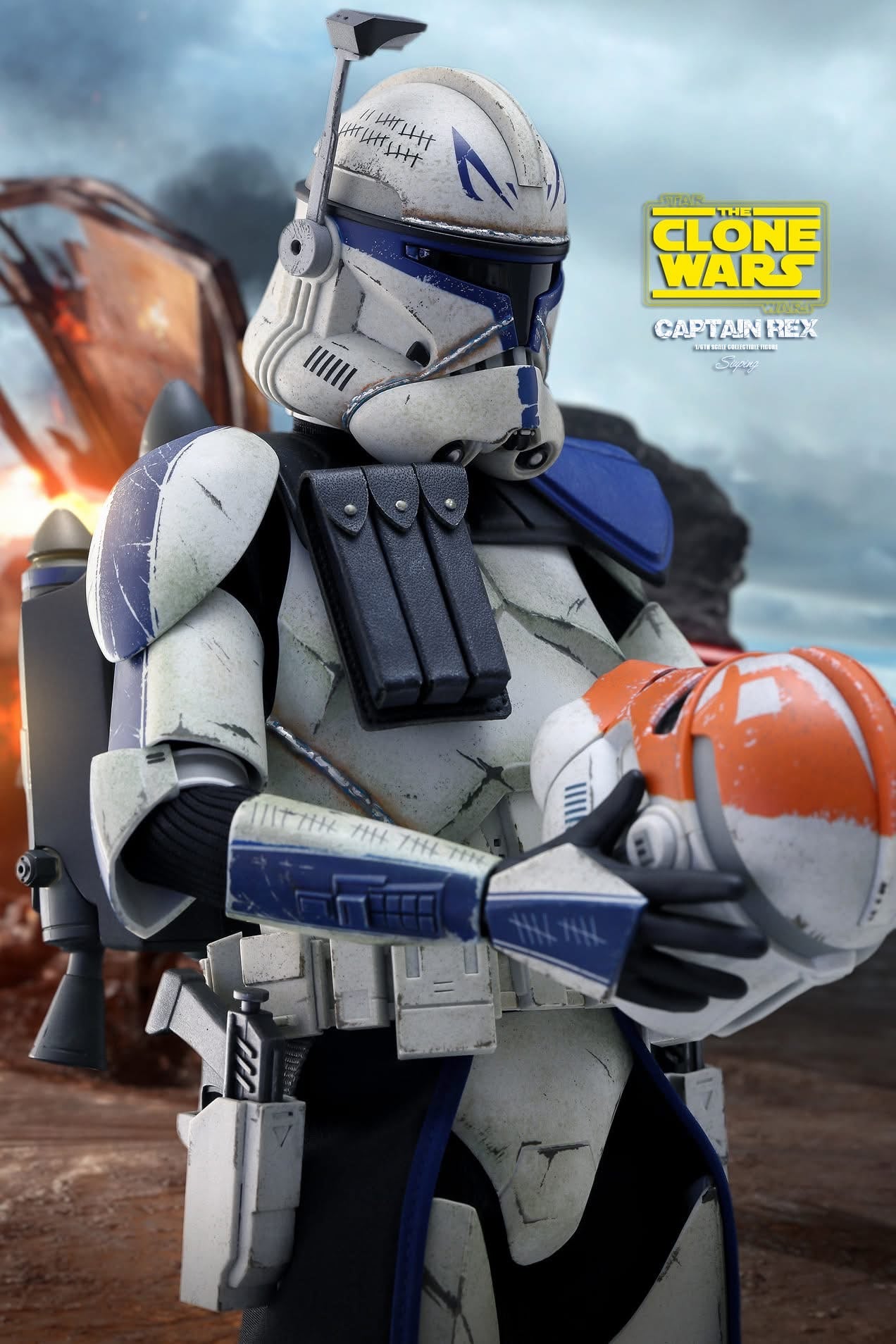 Hot Toys TMS018 Star Wars: The Clone Wars - 1/6th scale Captain Rex Collectible Figure