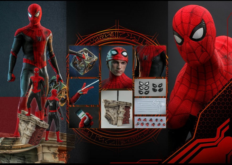 Hot Toys MMS625 Spider-Man: No Way Home - 1/6th scale Spider-Man (Battling Version) Collectible Figure (Movie Promo Edition)