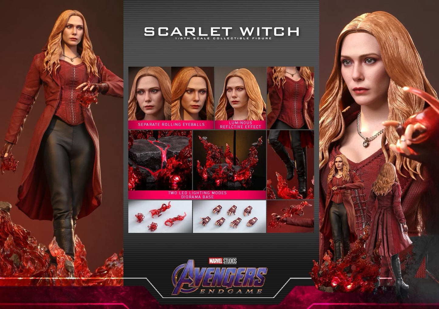 Pre-Order Hot Toys DX35 Hot Toys Avengers Endgame Scarlet Witch 1/6th Scale Collectible Figure (Sculpted Version)