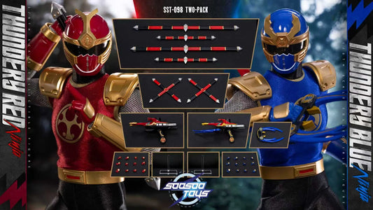 Pre-Order Soosootoys SST098AB - 1/6 Scale Thundery Red & Blue Ninja Collectible Set
