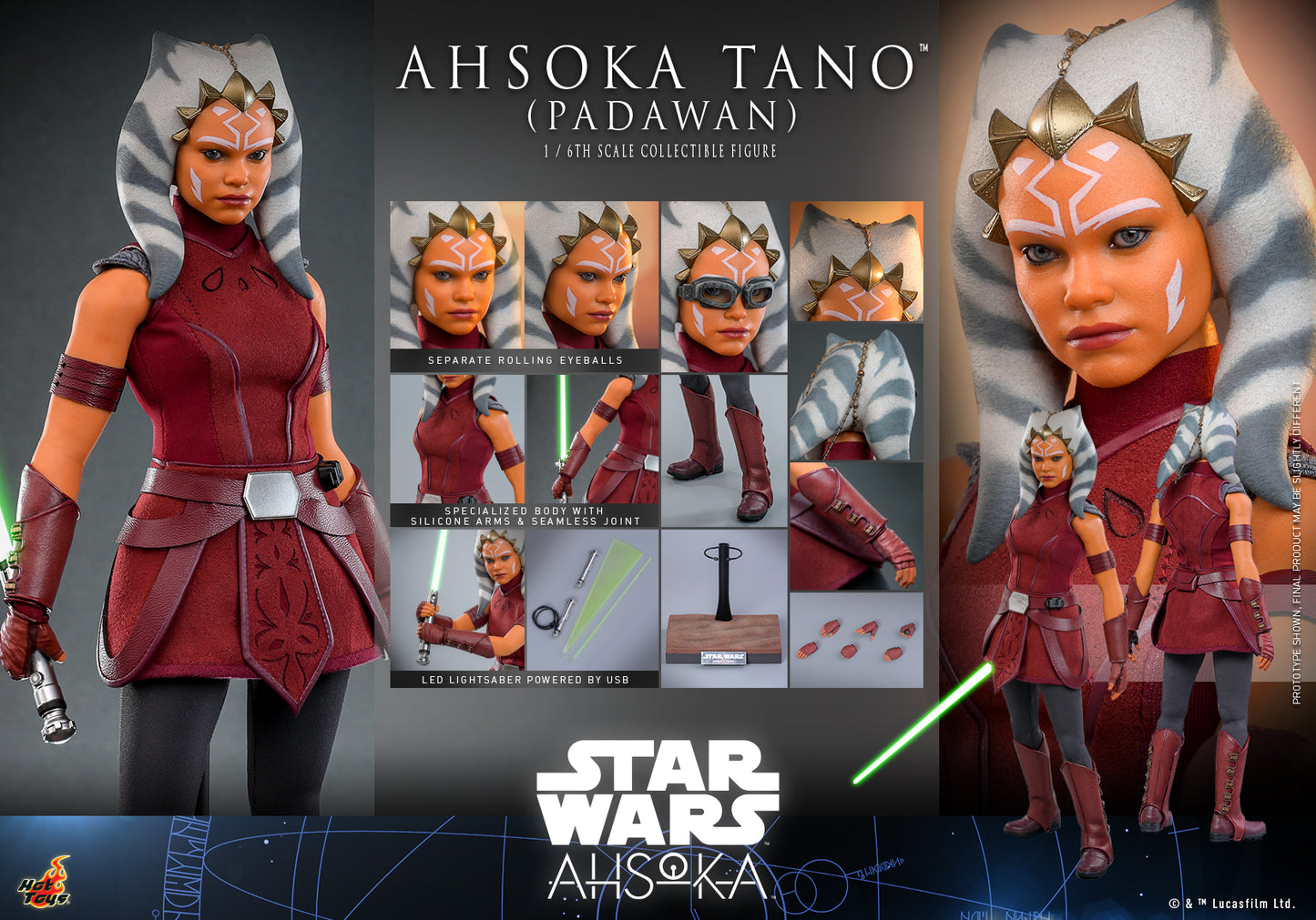 Pre-Order Hot Toys TMS123 Hot Toys Star Wars Ahsoka Tano Padawan 1/6 Scale Collectible Figure