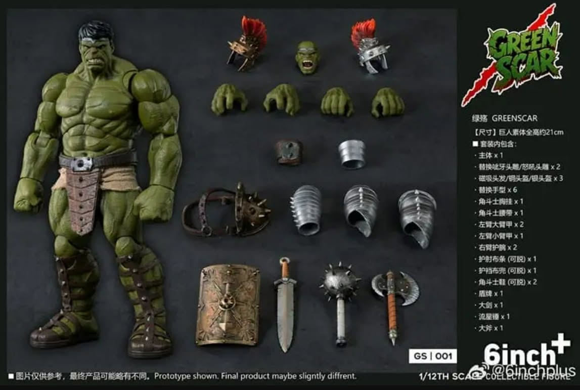 6 Inch+ GS001 - 1/12 Green Scar Action Figure