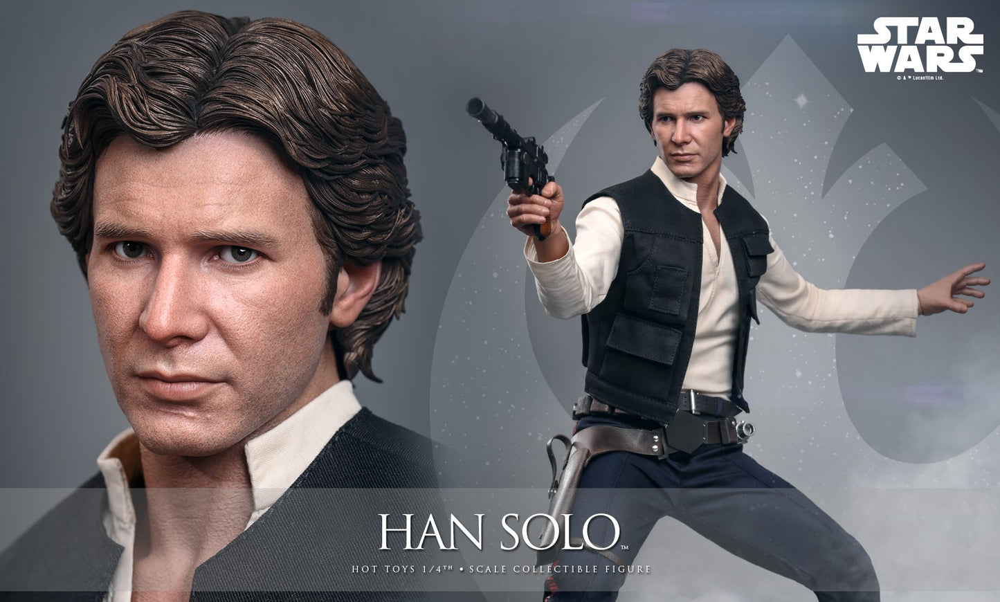 Pre-Order Hot Toys QS026 Star Wars: A New Hope - 1/4th scale Han Solo Collectible Figure
