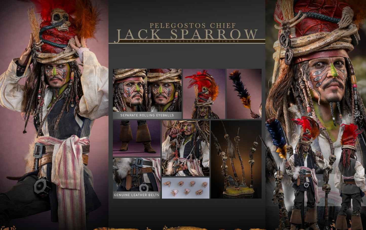 Pre-Order Hot Toys DX48 Pirates of the Caribbean: Dead Man's Chest - 1/6th scale Pelegostos Chief Jack Sparrow Collectible Figure