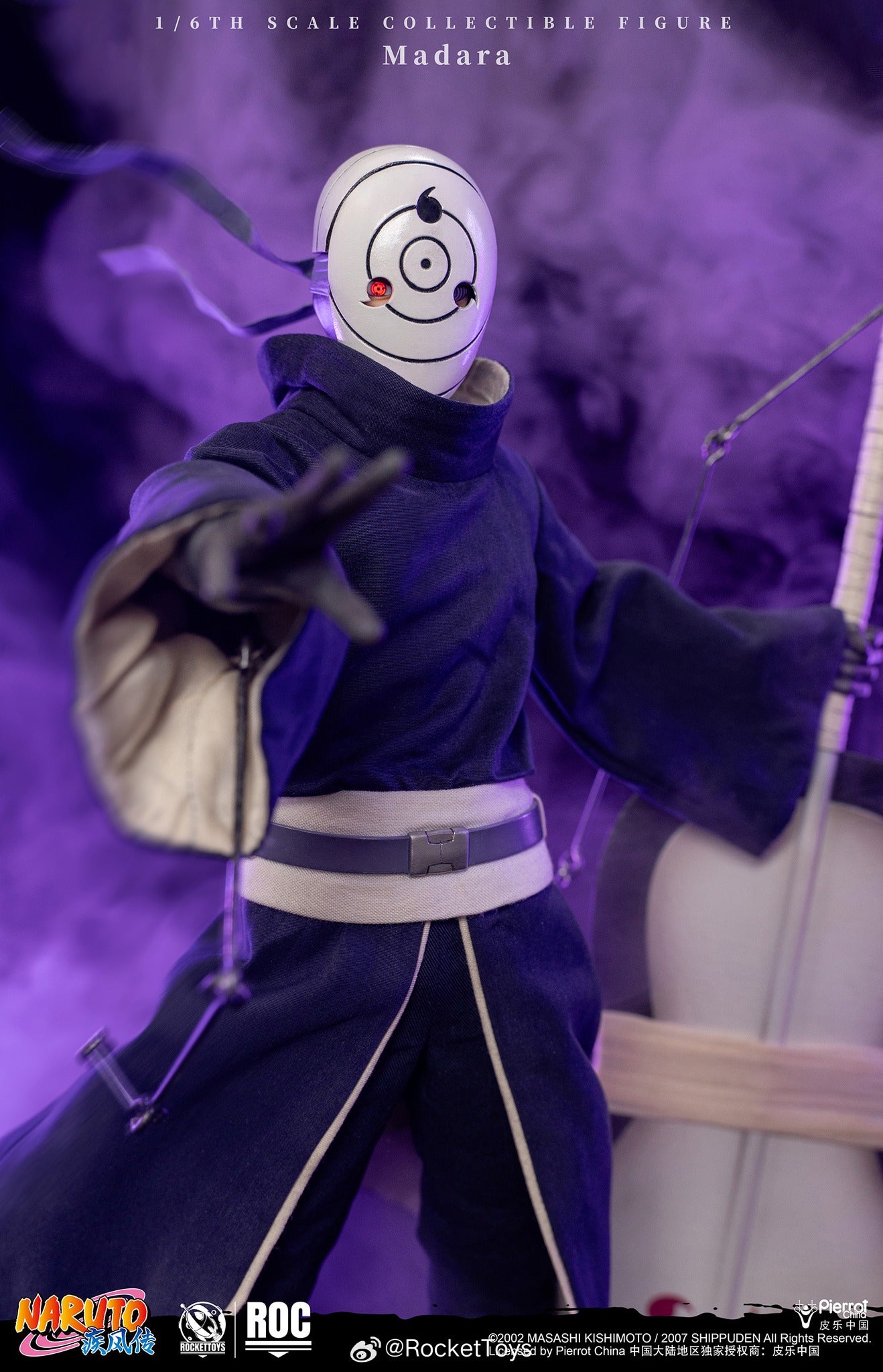 Pre-Order Rocket Toys ROC-021 - 1/6 scale NARUTO Madara Uchiha Collectible Figure (White Mask Version)