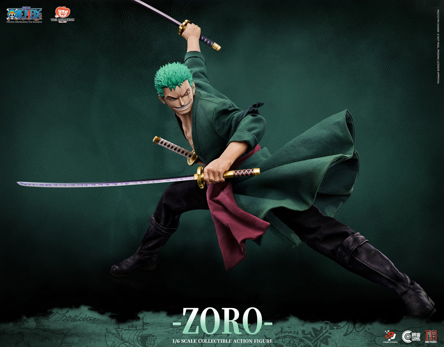Pre-Order Pixel Poses - CosmicCreations × JIMEI PALACE - 《ONE PIECE》Roronoa Zoro 1/6 Scale Platinum Silicone Action Figure (Deluxe Version)