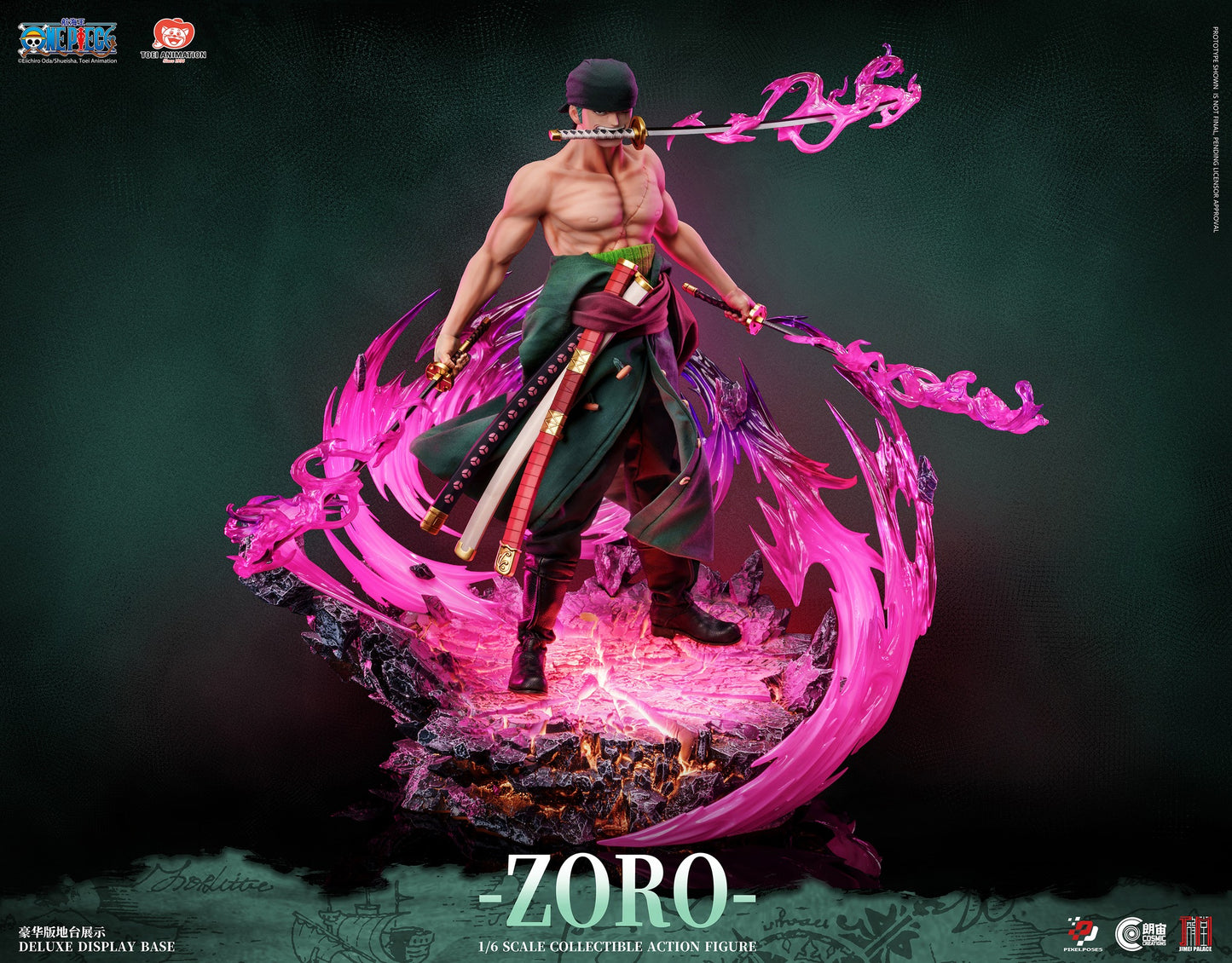 Pre-Order Pixel Poses - CosmicCreations × JIMEI PALACE - 《ONE PIECE》Roronoa Zoro 1/6 Scale Platinum Silicone Action Figure (Deluxe Version)