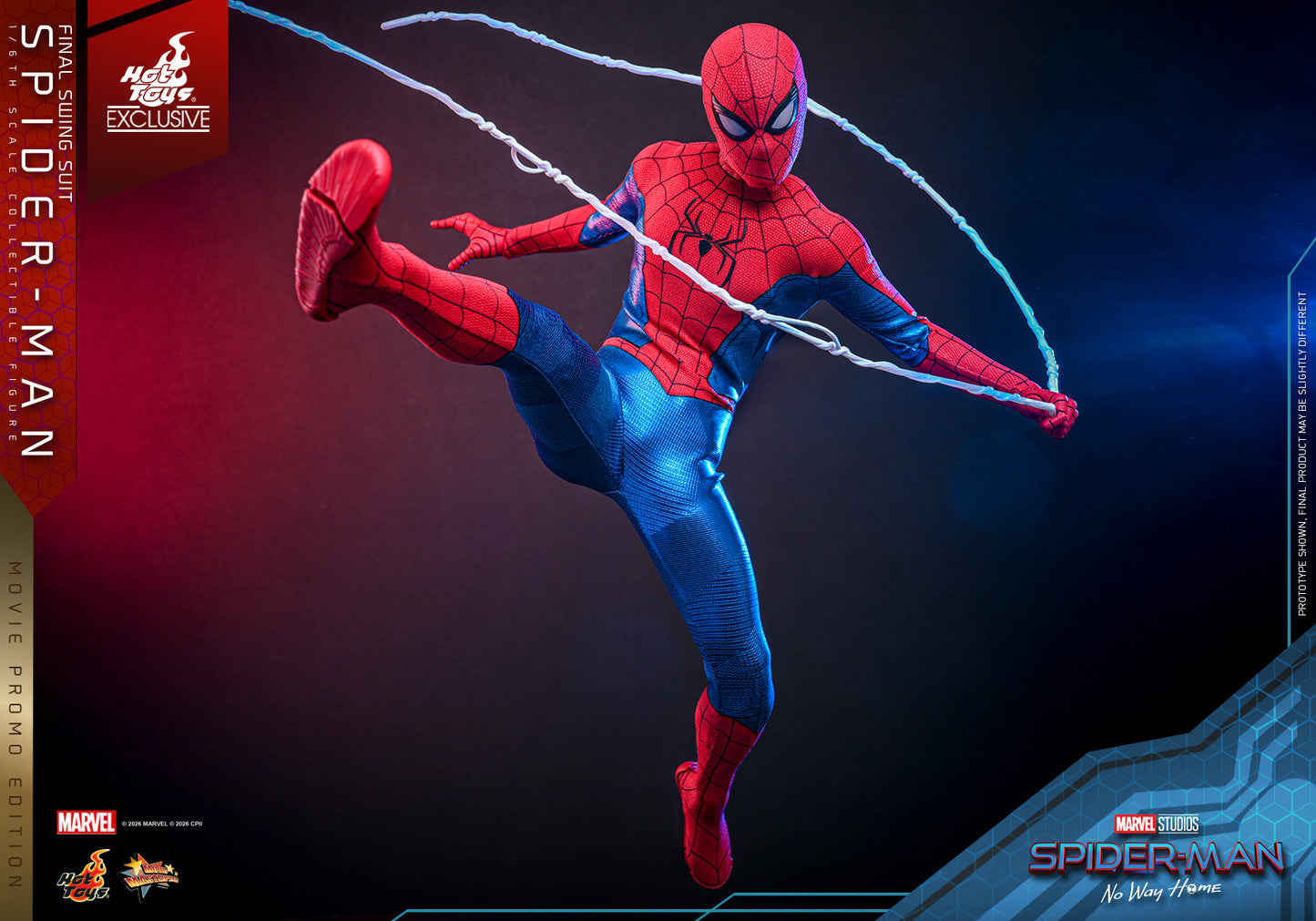 Hot Toys MMS862 Spider-Man: No Way Home - 1/6th scale Spider-Man (Final Swing Suit) Collectible Figure (Movie Promo Edition) [Hot Toys Exclusive]