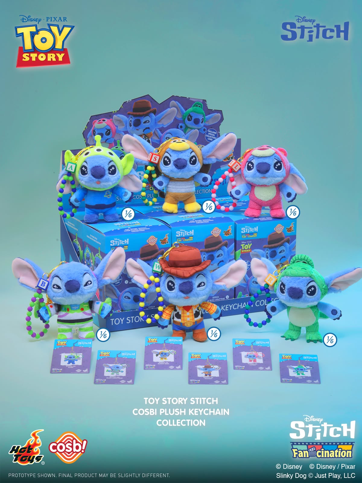 Hot Toys PPLU121N Stitch Fan-Cination - Toy Story Stitch Cosbi Plush Keychain Collection