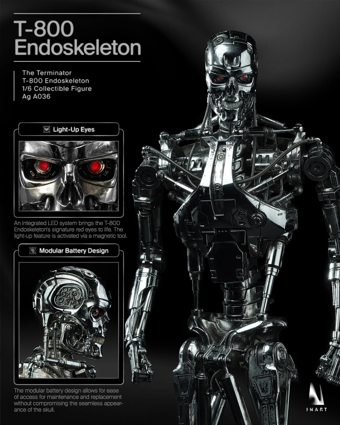 Pre-Order INART The Terminator - T-800 Endoskeleton 1/6 scale Collectible Figure
