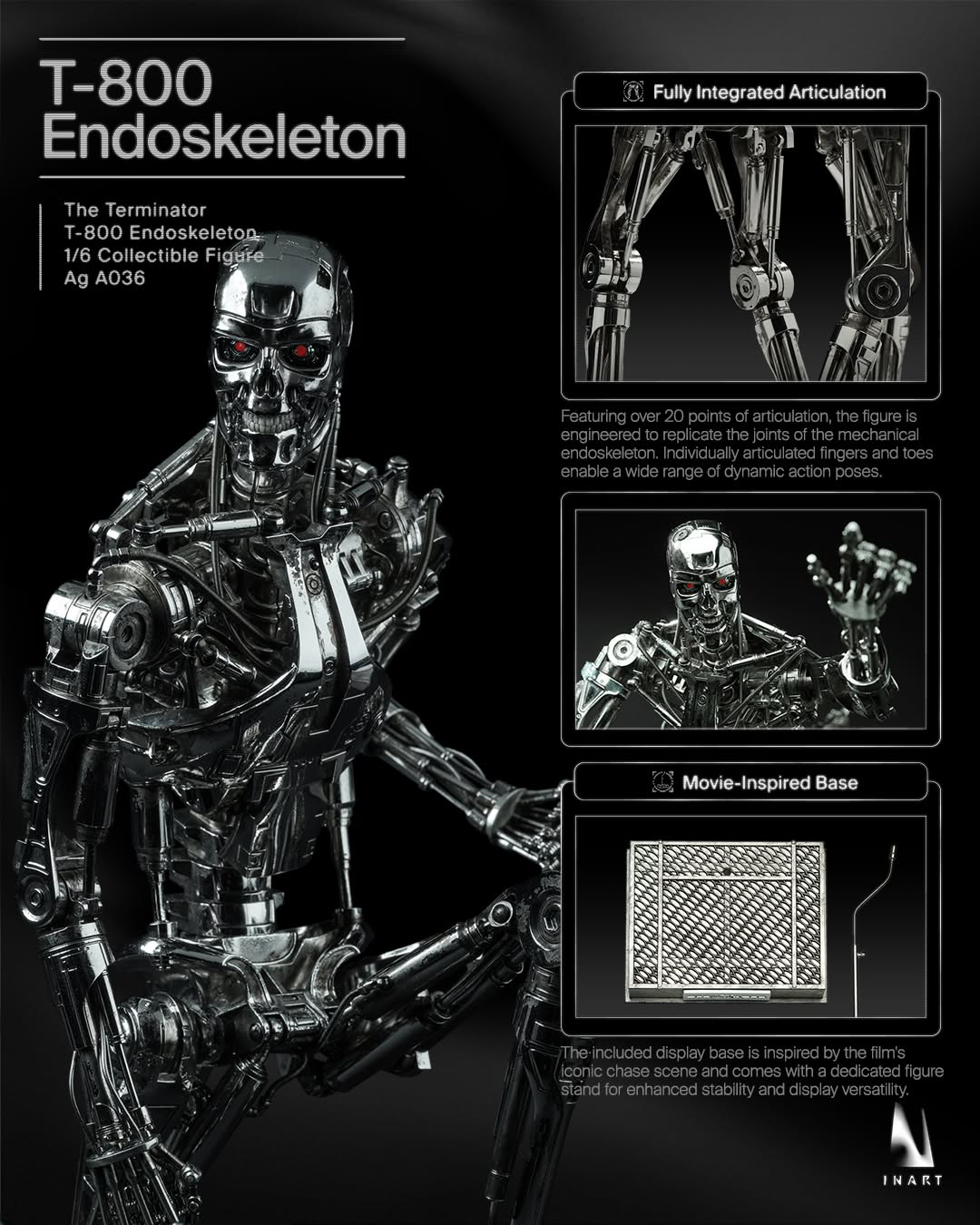 Pre-Order INART The Terminator - T-800 Endoskeleton 1/6 scale Collectible Figure