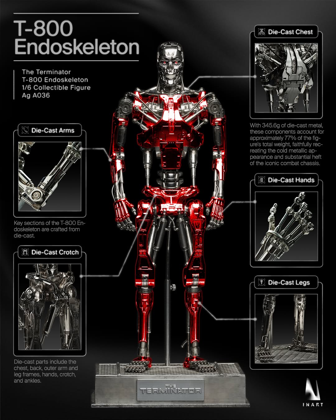 Pre-Order INART The Terminator - T-800 Endoskeleton 1/6 scale Collectible Figure