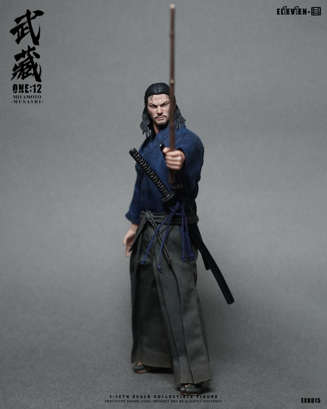 Pre-Order Eleven × Kai Studio EXK015 1/12 Scale MIYAMOTO MUSASHI Action Figure Set