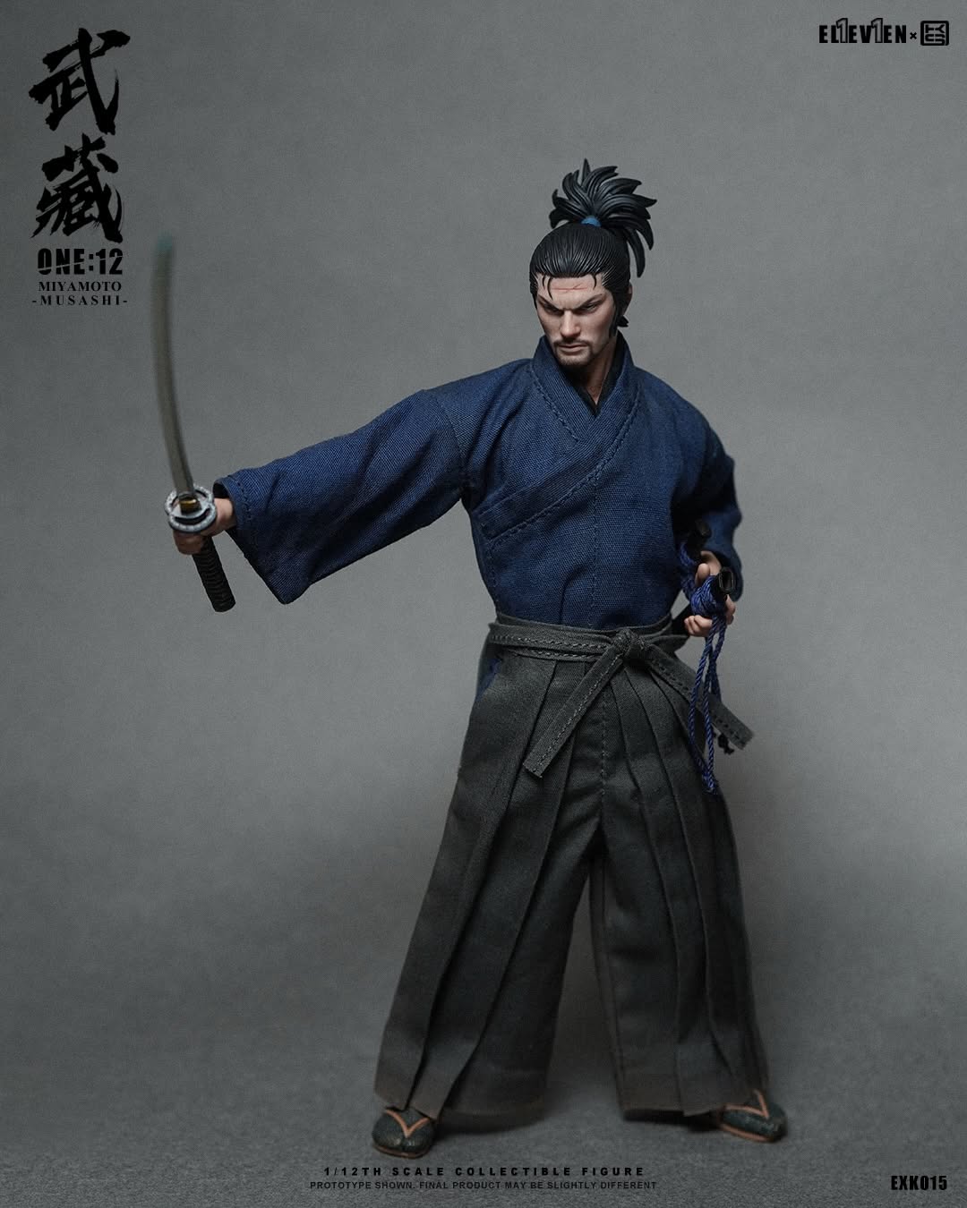 Pre-Order Eleven × Kai Studio EXK015 1/12 Scale MIYAMOTO MUSASHI Action Figure Set