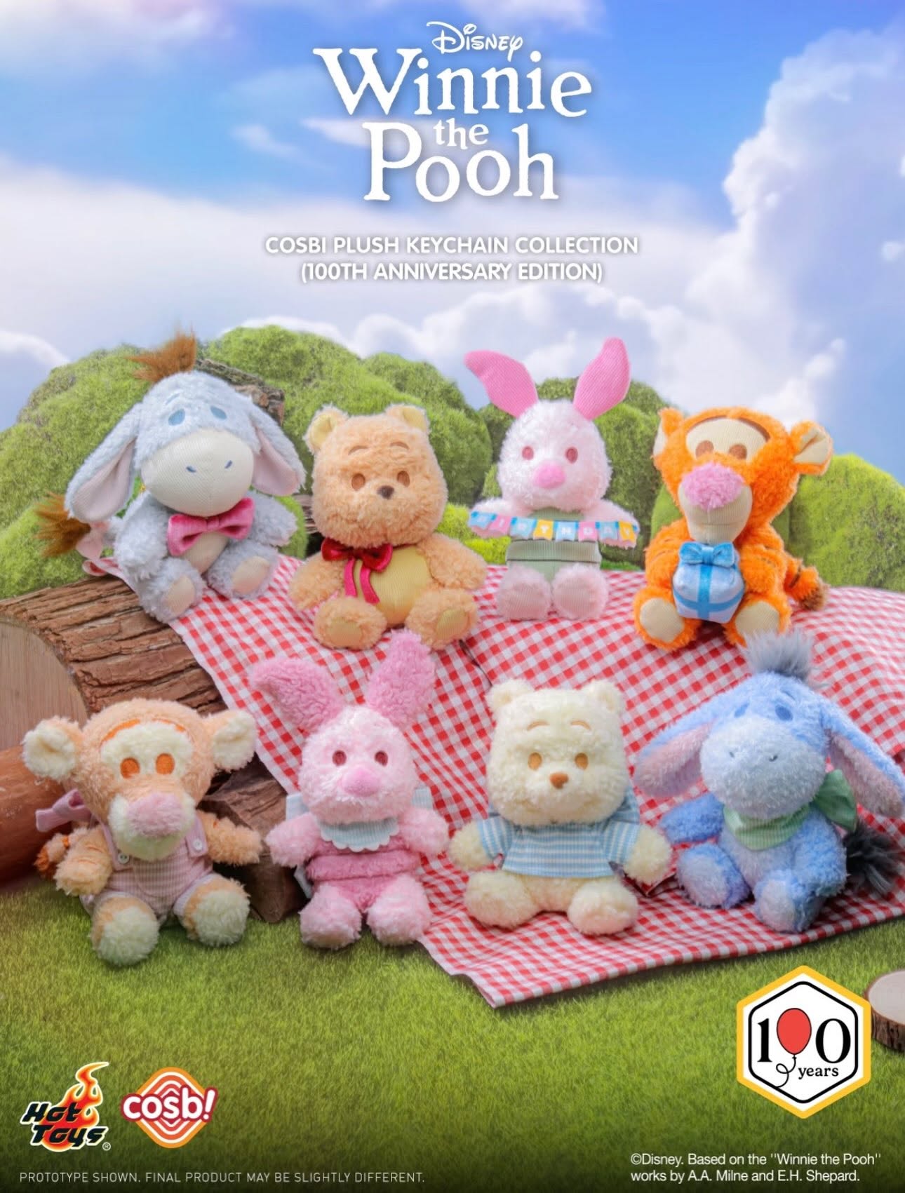 Hot Toys PPLU129N Winnie the Pooh - Winnie the Pooh Cosbi Plush Keychain Collection (100th Anniversary Edition)
