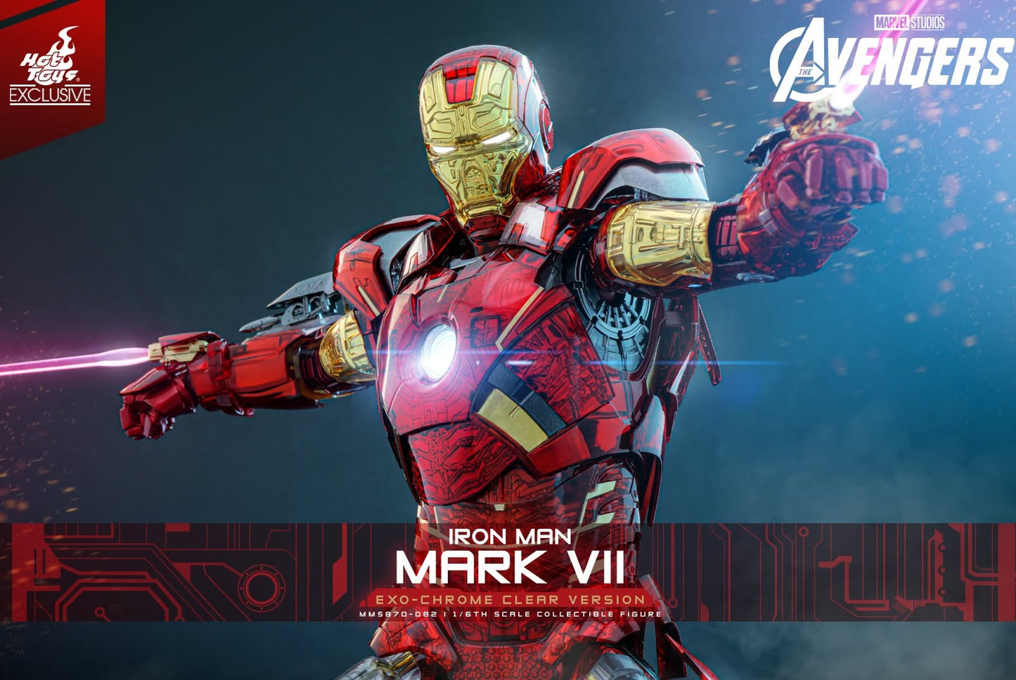 Hot Toys MMS870D82 The Avengers - 1/6th scale Iron Man Mark VII (Exo-Chrome Clear Version) Collectible Figure [Hot Toys Exclusive]