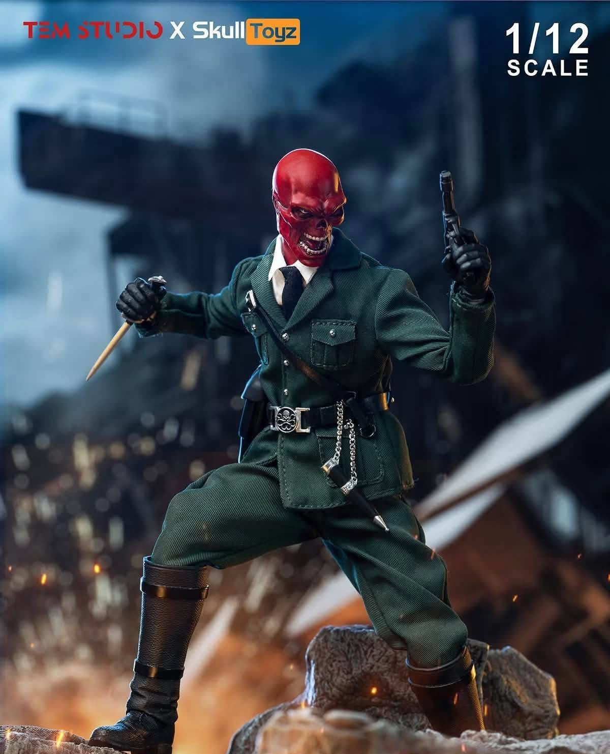 Pre-Order TEM Studio x Skull Toyz TEMS007G - 1/12 Scale Blood Captain Action Figure (Green Uniform Version)