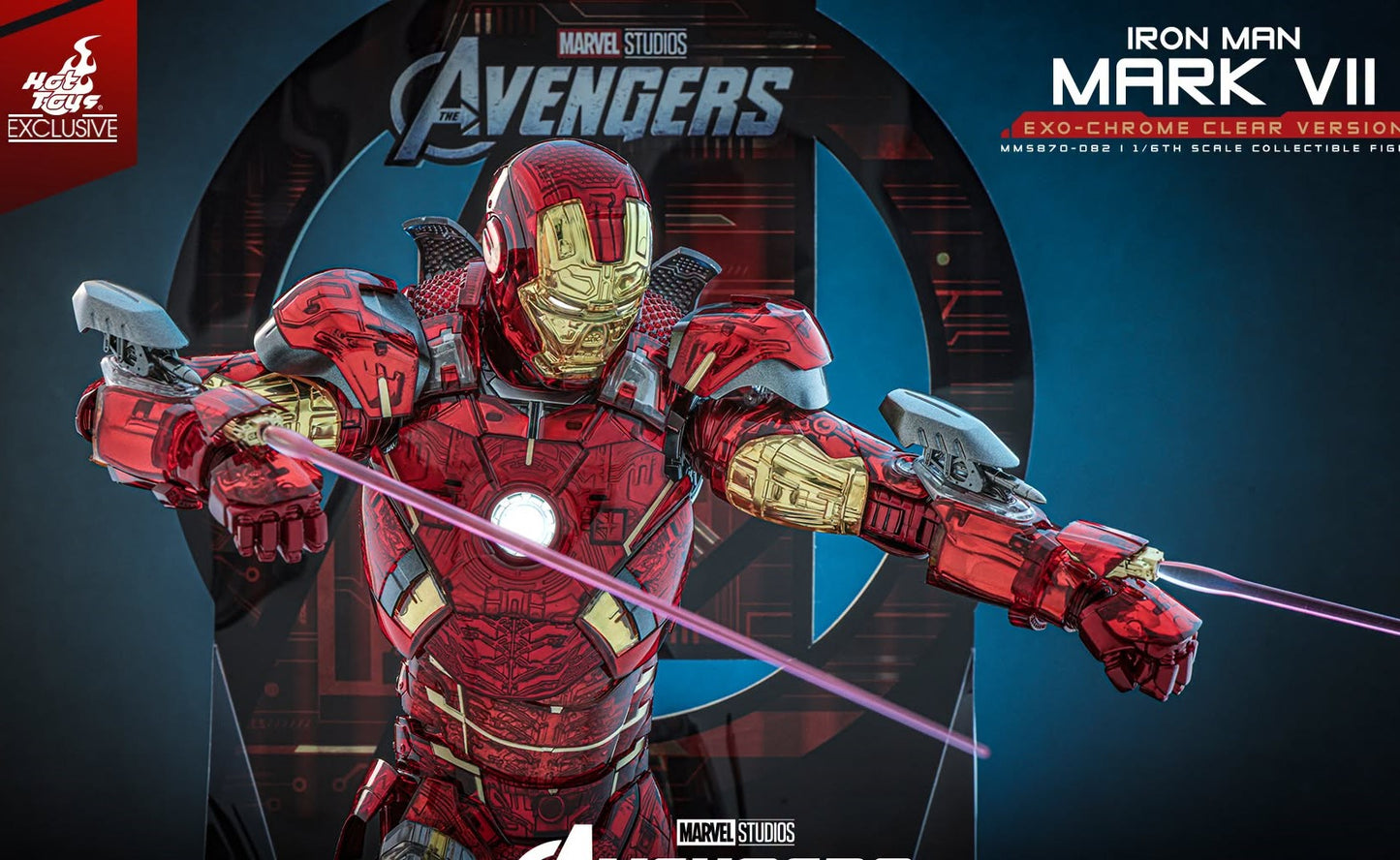 Hot Toys MMS870D82 The Avengers - 1/6th scale Iron Man Mark VII (Exo-Chrome Clear Version) Collectible Figure [Hot Toys Exclusive]