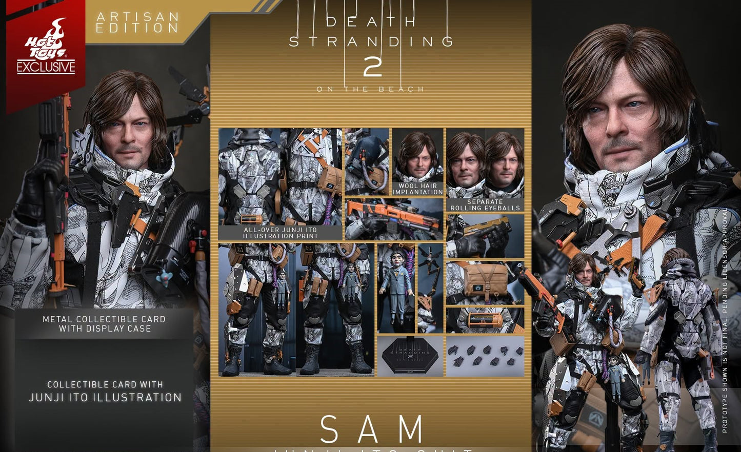 Pre-Order Hot Toys VGM90AE Death Stranding 2: On the Beach - 1/6th scale Sam (Junji Ito Suit) Collectible Figure (Artisan Edition) [Hot Toys Exclusive]
