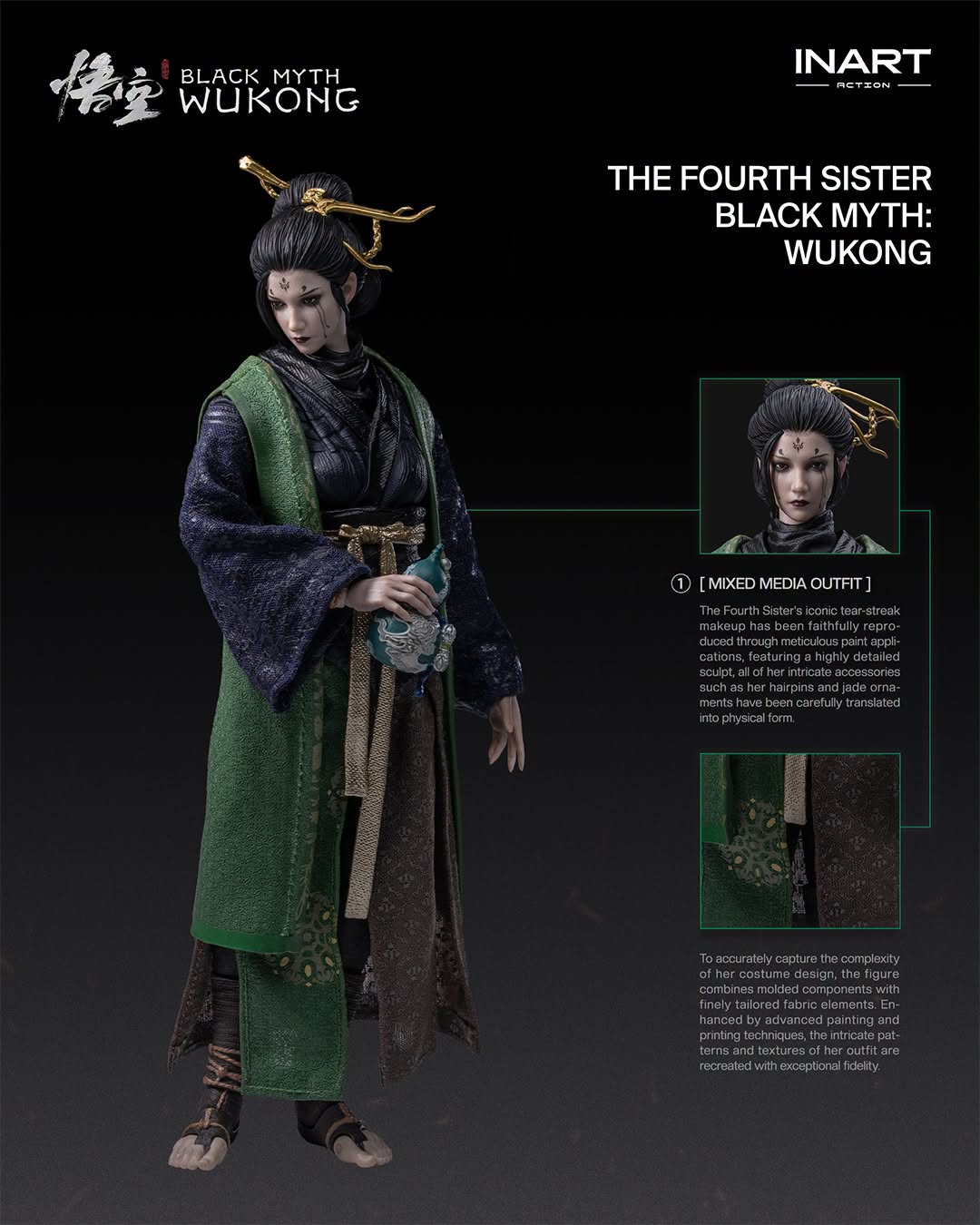 Pre-Order INART Action Black Myth: Wukong - The Fourth Sister 1/12 scale Collectible Figure