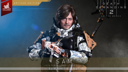 Pre-Order Hot Toys VGM90AE Death Stranding 2: On the Beach - 1/6th scale Sam (Junji Ito Suit) Collectible Figure (Artisan Edition) [Hot Toys Exclusive]