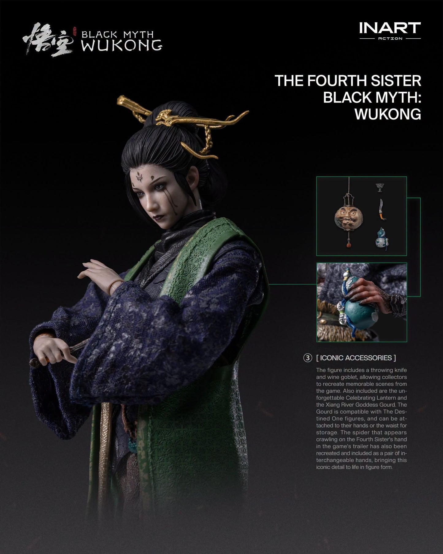 Pre-Order INART Action Black Myth: Wukong - The Fourth Sister 1/12 scale Collectible Figure