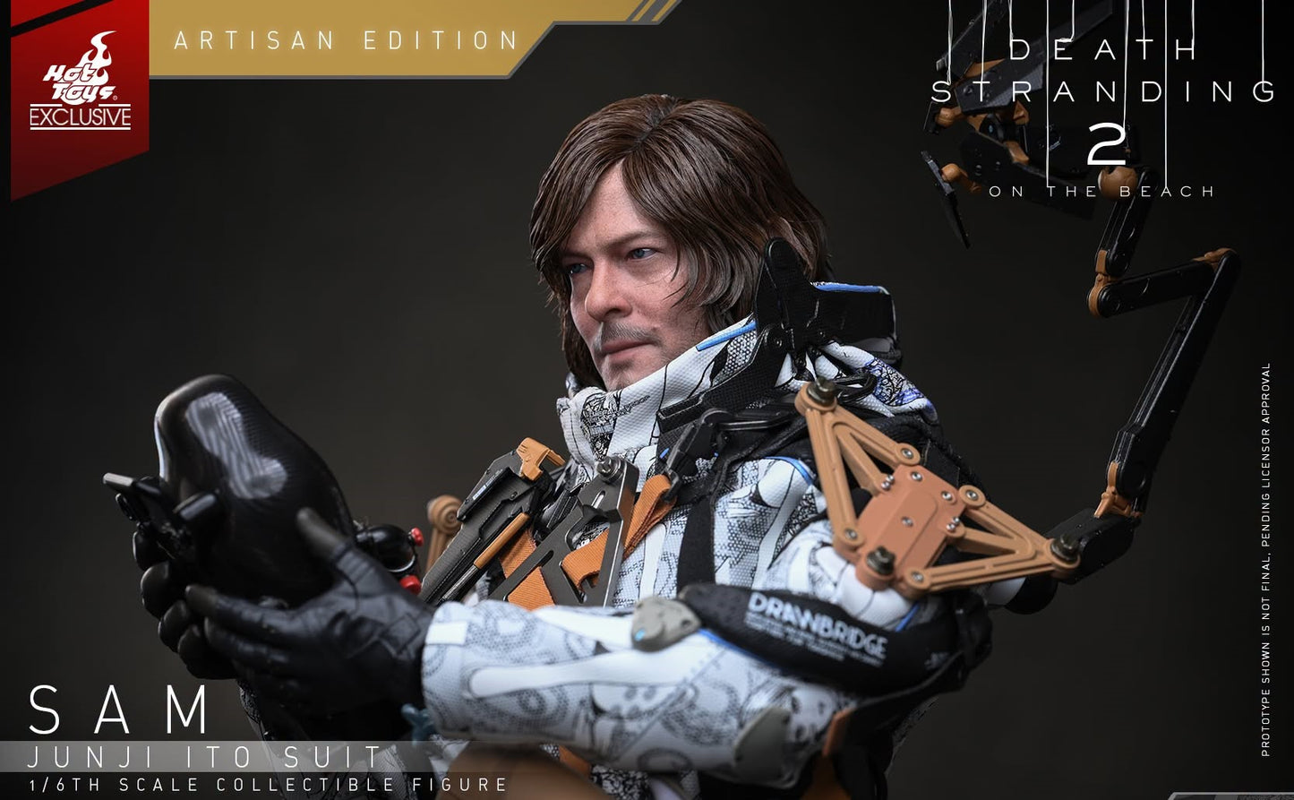 Pre-Order Hot Toys VGM90AE Death Stranding 2: On the Beach - 1/6th scale Sam (Junji Ito Suit) Collectible Figure (Artisan Edition) [Hot Toys Exclusive]