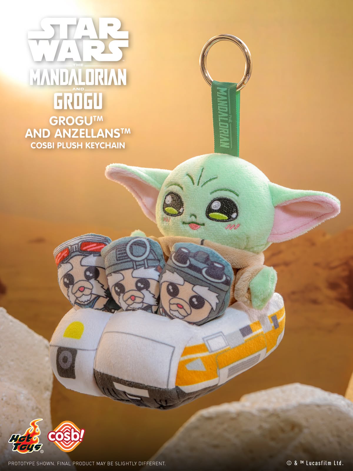 Hot Toys PPLU130N The Mandalorian and Grogu - The Mandalorian and Grogu - Grogu and Anzellans Cosbi Plush Keychain