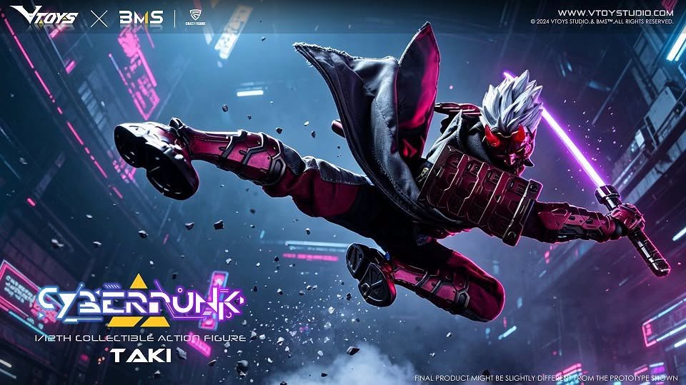 Pre-Order VTOYS X BMS X CF VSD012 - 1/12 [Cyberpunk] Samurai: Crimson Dawn Action Figure Wonder Festival Exhibition Edition