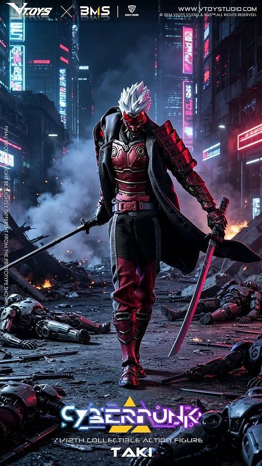 Pre-Order VTOYS X BMS X CF VSD012 - 1/12 [Cyberpunk] Samurai: Crimson Dawn Action Figure Wonder Festival Exhibition Edition