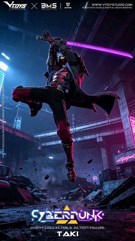 Pre-Order VTOYS X BMS X CF VSD012 - 1/12 [Cyberpunk] Samurai: Crimson Dawn Action Figure Wonder Festival Exhibition Edition