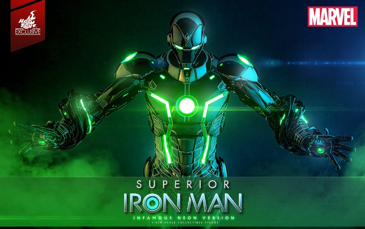 Pre-Order Hot Toys CMS036D83 Marvel Comics - 1/6th scale Superior Iron Man (Infamous Neon Version) Collectible Figure [Hot Toys Exclusive]