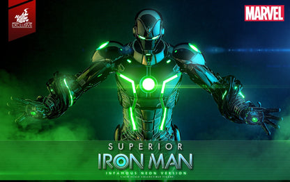 Pre-Order Hot Toys CMS036D83 Marvel Comics - 1/6th scale Superior Iron Man (Infamous Neon Version) Collectible Figure [Hot Toys Exclusive]