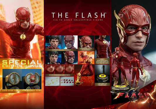 Pre-Order Hot Toys MMS713B The Flash – The Flash 1/6 Scale Collectible Figure (Special Version) with The Life Size The Flash Signet Ring