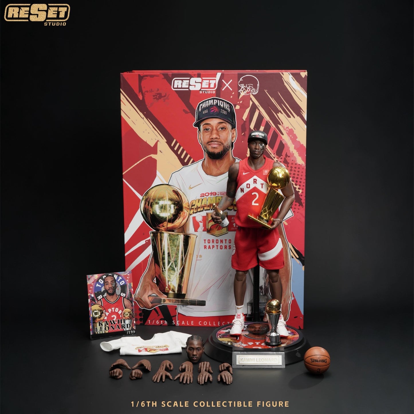 Pre-Order ResetStudio - Toronto Raptors - Kawhi Leonard "Championship Edition" Dual Head Sculpt 1/6 Scale Collectible Action Figure Set