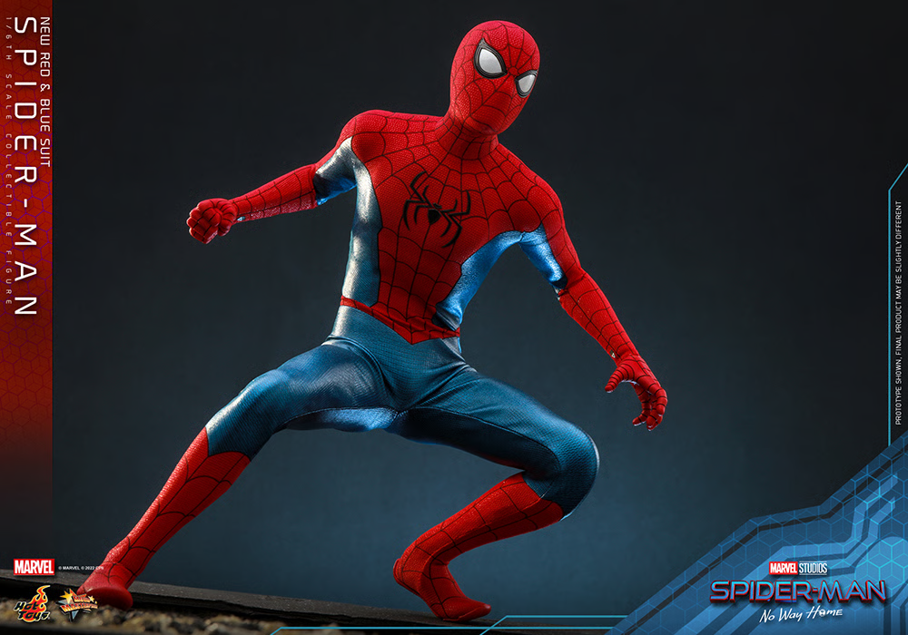 Hot Toys MMS679 Spider-Man: No Way Home - 1/6th scale Spider-Man (New Red and Blue Suit) Collectible Figure