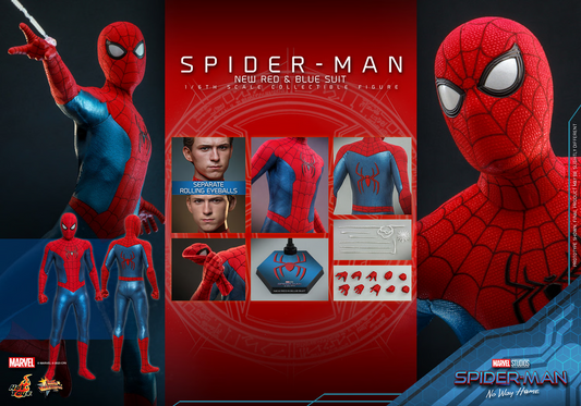 Hot Toys MMS679 Spider-Man: No Way Home - 1/6th scale Spider-Man (New Red and Blue Suit) Collectible Figure